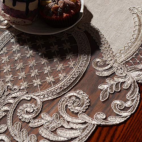 ARTABLE Small Macrame Lace Table Runner Vintage Embroidery 16 x 35 Inch - size: 16 x 35 Inch