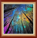 Foxhool Stamped Cross Stitch Kits,11CT Printed Cross Stitch Pattern Full Embroidery Kits for Beginner Needlepoint Kits&Abstract Aurora Tree 18x18 inch - color: ColorSet20