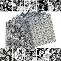 100% Cotton Quilting Fabric Jelly Roll Fabric-Black and White Floral - color: Black and White