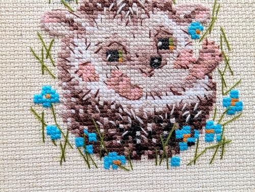 RIOLIS R1753 Little Hedgehog Counted Cross Stitch Kit 5.12 x 5.12 in - style: Modern