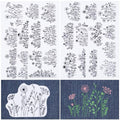 CRASPIRE 2 Sheets Flowers Grass Water Soluble Embroidery Patterns Stabilizers Hand Sewing Stick and Stitch Transfers Fabric Wash Away Pre-Printed Self Adhesive for Bags Cloth Sewing Lovers - style: 2 Sheets Flowers Grass