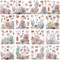 BBTO 12 Sheets Rub on Transfers for Crafts Wood Furniture DIY, 5.5" x 5.7" - style: Ocean