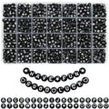 Looconi 1400pcs Black Letter Beads Star and Heart Beads 7x4mm Alphabet for Jewelry Making - color: Blacklheartstar, size: 7x4mm