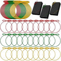 Berlune 120 Pcs Elastic Bows Pre Tied Stretch Loops Wrap, Red, Green, Gold - color: Red, Green, Gold