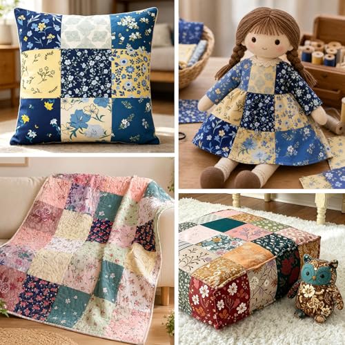 5" Fabric Squares, Charm Pack Fabric for Quilting, Pre-Cut Quilting Squares - color: Spring Bouquet