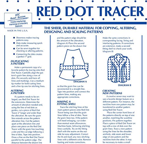 Superpunch Red Dot Tracer Tracing Paper for Sewing Patterns, 46 in x 2 yd - size: 2 yards