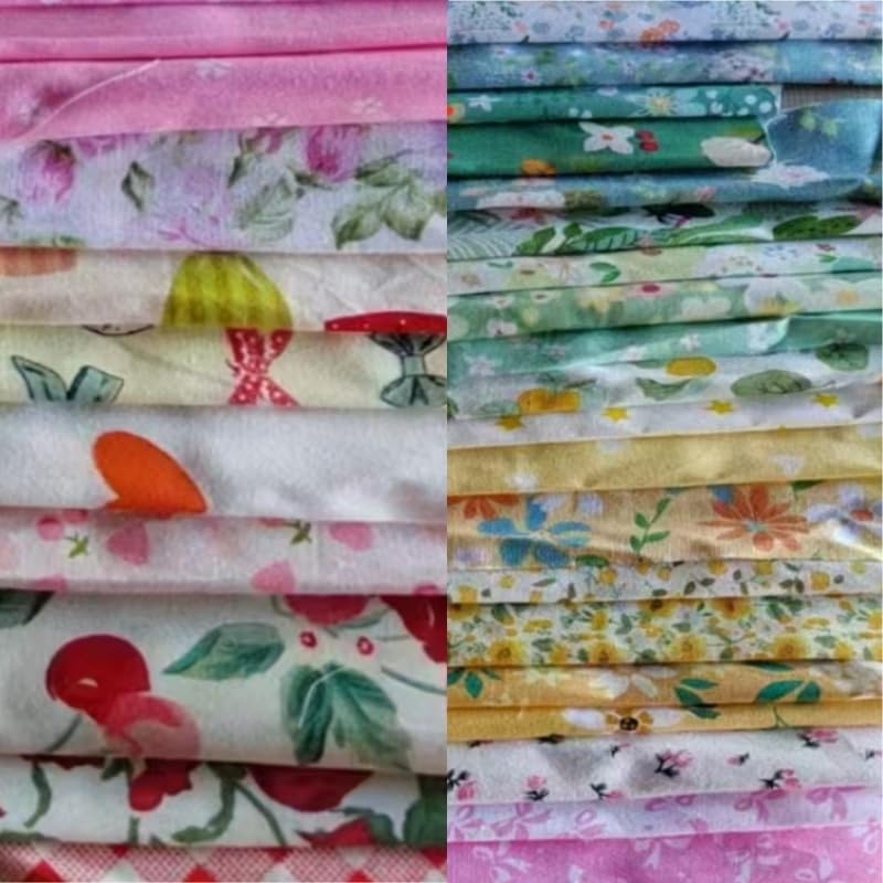 Cotton Fabric DIY Making Supplies Quilting Patchwork Fabric Fat Quarter Bundles DIY for Quilting Cotton Patchwork Cushions (50pcs Flowers, 9.8" x 9.8") - color: 50pcs Flowers, size: 9.8" x 9.8"