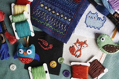 Essentials By Leisure Arts Aida Cloth, 14 Count, Barely Blue Cross Stitch Fabric, Embroidery Fabric, Cross Stitch Supplies for Crafting, Stitching, and Sewing Projects 30X36