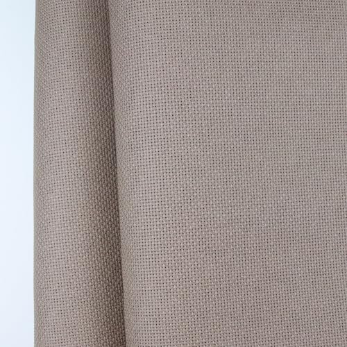 KCS 12" x 59" (30cmx 149cm) 18CT Counted Cotton Aida Cloth Cross Stitch Fabric (Coffee) - color: Coffee