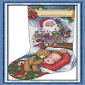 Howie's Needlepoint Cross Stitch Kits, 11CT Pre-Printed Pattern Charistmas Stocking Needlepoint Kits, DIY Charistmas Gift, Dream, 16.9 x 24.8 Inch - color: Dream