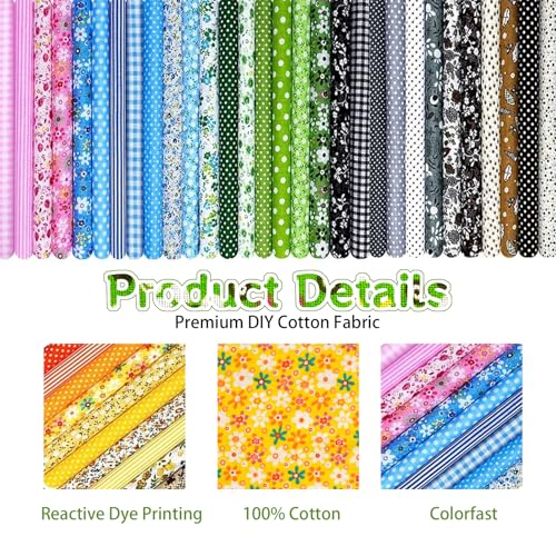 110 Pcs 10x10 Inch Cotton Fabric Squares for Quilting