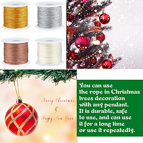 Shappy 440yards x 1mm Metallic Cord Tinsel Rope, Rose Gold Mix - color: Rose Gold Mix