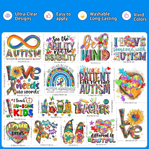 Colorful Puzzle Iron on Transfers Heat Transfer Viny 32pcs - color: Plaid-16