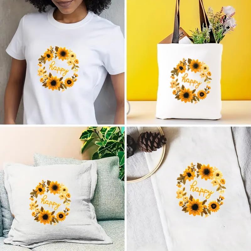 Zhenqing Cross Stitch Kit for Beginners, Flower Pattern and Butterfly Design, Stamped Embroidery Set (Flower Bee) - color: Flower Bee