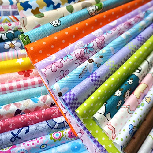 50pcs 8" x 8" Fabric Squares 100% Cotton Fabric Bundles Quilting Craft Supplies Floral Precut Squares Patchwork for Sewing DIY Quilt Patchwork - size: 8x8 Inches