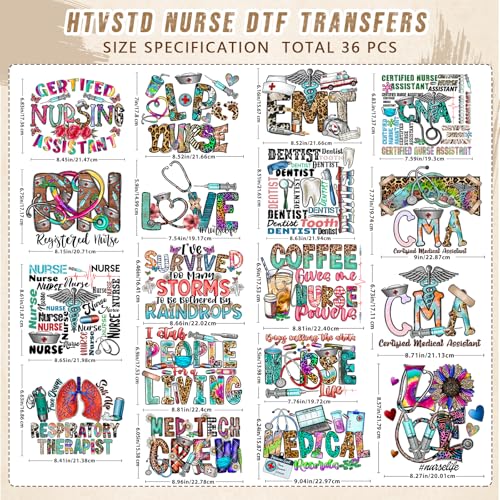 Health Autumn Iron on Transfers Heat Transfer Viny 36pcs - color: Bohemian-12