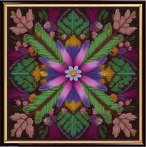 Redxing Stamped Cross Stitch Kits Embroidery kit for Beginners Adults Full Range of Embroidery Patterns Starter Kits DIY Printed Cross Stitch Kits Needlepoint Kits 11CT-Magic Flower 17.7x17.7 inch - color: Style 40