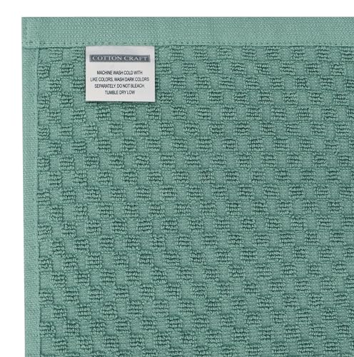 COTTON CRAFT Amazing Kitchen Towel - 12 Pack 100% Cotton Waffle Terry Towel - color: Seafoam, size: 12 Pack