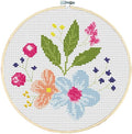 Awesocrafts Cross Stitch Kits Flower 11CT Stamped Patterns Easy Cross Stitching Embroidery Needlework Kit Supplies (Flower) - color: Flower