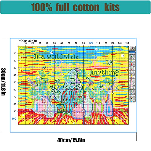 Tiwabb Gnome Flower Stamped Cross Stitch Kits for Adults Beginners - color: Gnome Flower - 105