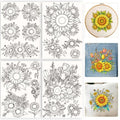 17Pcs Water Soluble Embroidery Patterns Sunflowers 11.7 x 8.3 Inch Embroidery Transfer Paper Sunflower Bouquets Stick and Stitch Wash Away Transfer Stabilizers for Hand Sewing Beginners - color: Sunflower
