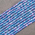400PCs 4mm Blue Pink Crackle Glass Beads Bulk, Round Smooth Hole Glass Crystal Beads for Jewelry Making, DIY Bracelets, Necklaces, Bag Charms, Keychains and Craft Projects - color: Blue Pink Crackle, size: 4MM