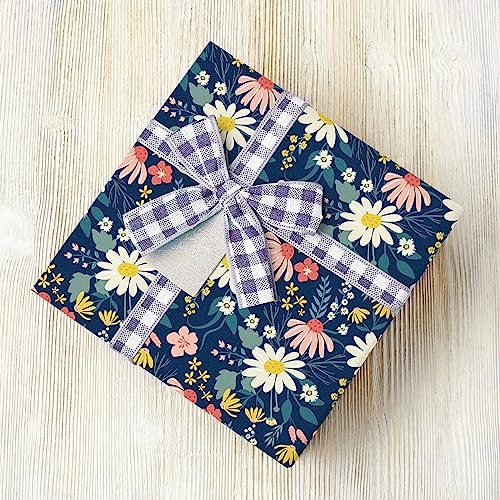 Whaline 12 Pcs Retro Floral Cotton Fabric Bundles 18 x 22 Inch Wildflower Fat Quarters Vintage Flower Quilting Patchwork Sewing Fabrics for Home School DIY Handmade Craft Party Decor - size: 18 x 22 inch