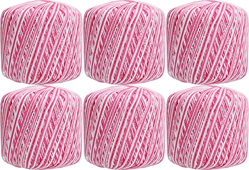 ThreadArt 100% Cotton Crochet Thread Size 10, 6 Ball Pack, Variegated Roses - color: VARIEGATED ROSES, size: SIZE 10 - 6 PACK
