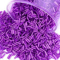 4000 Pcs Bright Purple Glass Bugle Beads, 2 x 7 mm Embroidery Beads, Small Long Tube Seed Beads for Embroidery Craft Jewelry Making - color: Bright Purple