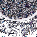 Ornaland Glass Bugle Beads Tiny Long Tube Seed Beads Bulk, Black, 30g - color: Black