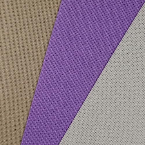 KCS 3 pc of 12" x 18"(30cmx45cm) 18CT Counted Cotton Aida Cloth Cross Stitch Fabric (Pearl Grey+Khaki+Lavender) - color: Pearl Grey+khaki+lavender