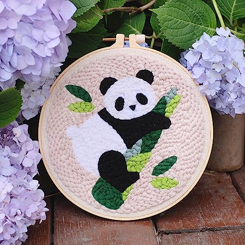 HAND U JOURNEY Punch Needle Kit, 18 Colors Yarn & 2 Hoops