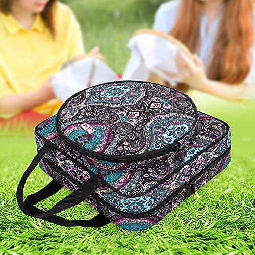 LoDrid Embroidery Project Bag, Square Supplies Storage Tote, Totem - color: Totem