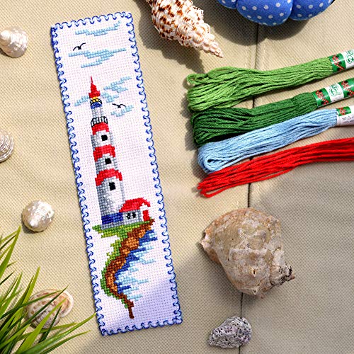 Povitrulya Counted Cross Stitch Kit - DIY Kits for Adults ors - Funny Embroidery Bookmark - Easy to Use - Craft Collection - Lighthouse - color: Lighthouse
