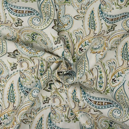 ROC-lon® 100% Cotton, 108" Wide, Preshrunk, Lightweight, Quilt Backing Fabric for Sewing and Craft Paisley Green, 3 Yard Cut - color: Paisley Green, size: 3 yard pre cut