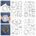 GLOBLELAND 4 Sheets Forest Animals Water Soluble Embroidery Pattern - color: Forest Animals