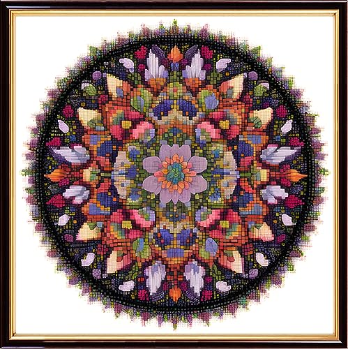 Redxing Stamped Cross Stitch Kits Embroidery kit for Beginners Adults Full Range of Embroidery Patterns Starter Kits DIY Printed Cross Stitch Kits Needlepoint Kits 11CT- Datura Flower 17.7x17.7 inch - color: Style 07