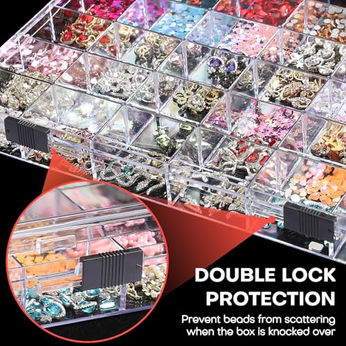 Noverlife 36 Grids Clear Plastic Organizer Box, Bead Storage Organizer Box - size: 36 Grids - 1 Pack