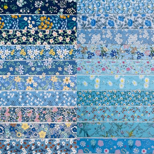 100% Cotton Jelly Roll Fabric Strips for Quilting and Sewing- Blue Sea - color: Blue Mediterranean