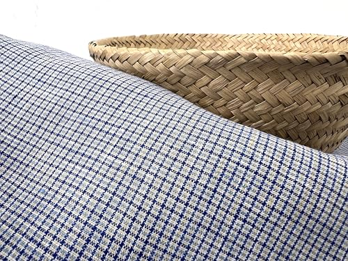 100% Linen Fabric – Checks & Plaids, Lightweight, Soft Pre-Washed – 51-52” Wide – Perfect for Sewing, Quilting, Apparel & Home Projects (3 Yard pre Cut, Mini Gingham Blue 7340) - size: 3 yard pre cut