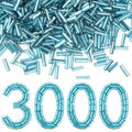 XIANNVXI 3000pcs Teal Glass Bugle Beads - color: Lake Blue