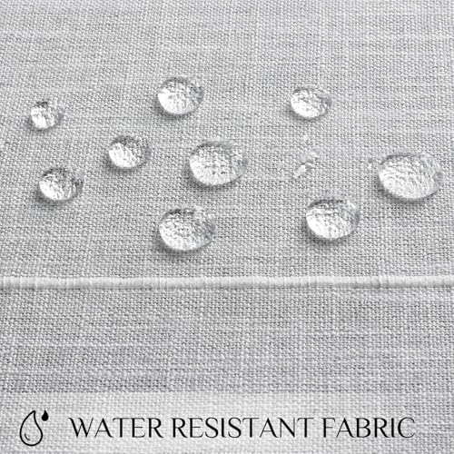 Softalker Outdoor Linen Rectangle Tablecloth with Tassel, 55 x 84 Inch - color: Grey Plaids, size: 55" x 84" (Rectangular)