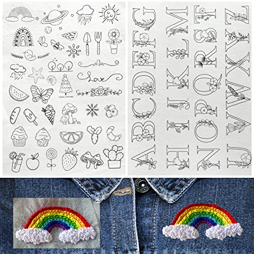 66Pcs Stick & Stitch Water Soluble Embroidery Letter Patterns - color: Letter