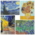 Tiwabb 4 Pack Tarry Night of Van Gogh Stamped Cross Stitch Kits for Adults - color: 4 Pack Cross Stitch Landscape