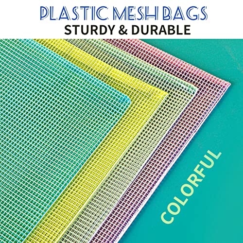 LEOBRO Mesh Zipper Pouch Bags, 13.2"x 9.2" Zipper Pouch, 4 pcs Mesh Bags, Storage Bags Pouch for Organization Toy Puzzles Board Game Travel, File Jackets & File Pockets