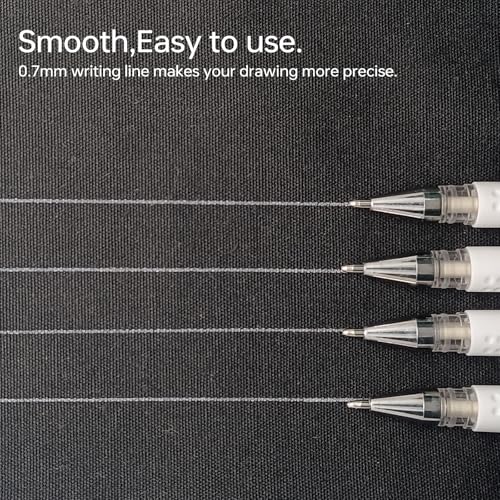 4 Heat-Erasable Fabric Pen Barrels with 20 White Refills for quilting supplies, sewing supplies, embroidery, DIY crafts. (White)