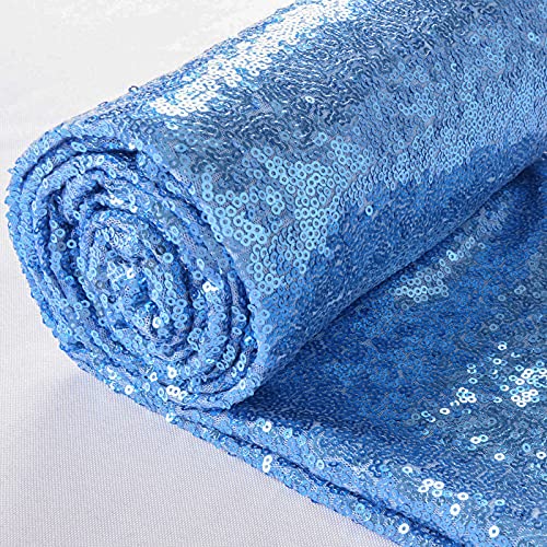 ShiDianYi Sequin Fabric by The Yard Sequince Material Sparkly Fabric -1016S (1 Yard, Baby Blue) - color: Baby Blue, size: 1 Yard