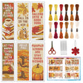 INFUNLY 6pcs/Set Thanksgiving Cross Stitch Bookmarks Kit Fall Leaves Book DIY Stamped Embroidery Bookmark Vintage Pumpkin Handmade Cross Stitch Bookmarks with Backing Felt Instruction for Book Lover - style: Thanksgiving