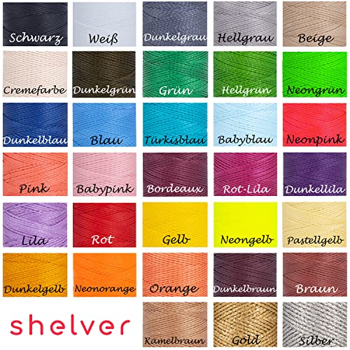 Waxed Thread, Strong Thread for Leather, Upholstery, Shoe, Bag, incl. Needle (Colour: Gold) - color: Gold