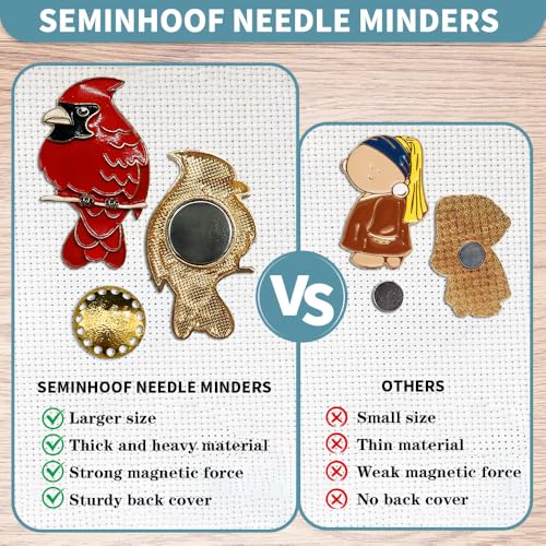 Magnetic Needle Minder Magnet Embroidery Accessories and Supplies Embroidery Needle Holder Cross Stitch Holder Needlework Supplies (Cardinal) (Brid) - size: brid